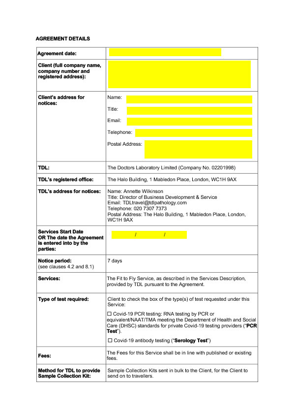 SLA Page 2  sections to complete